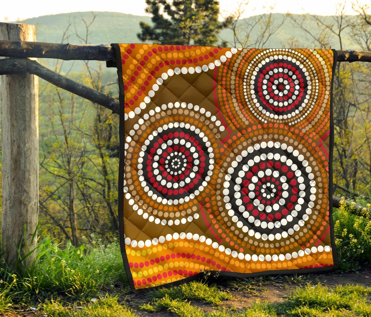 aboriginal-premium-quilt-australia-brown-circle-dot-painting-art