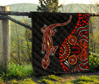aboriginal-premium-quilt-aboriginal-lizard-with-dot-painting-pattern