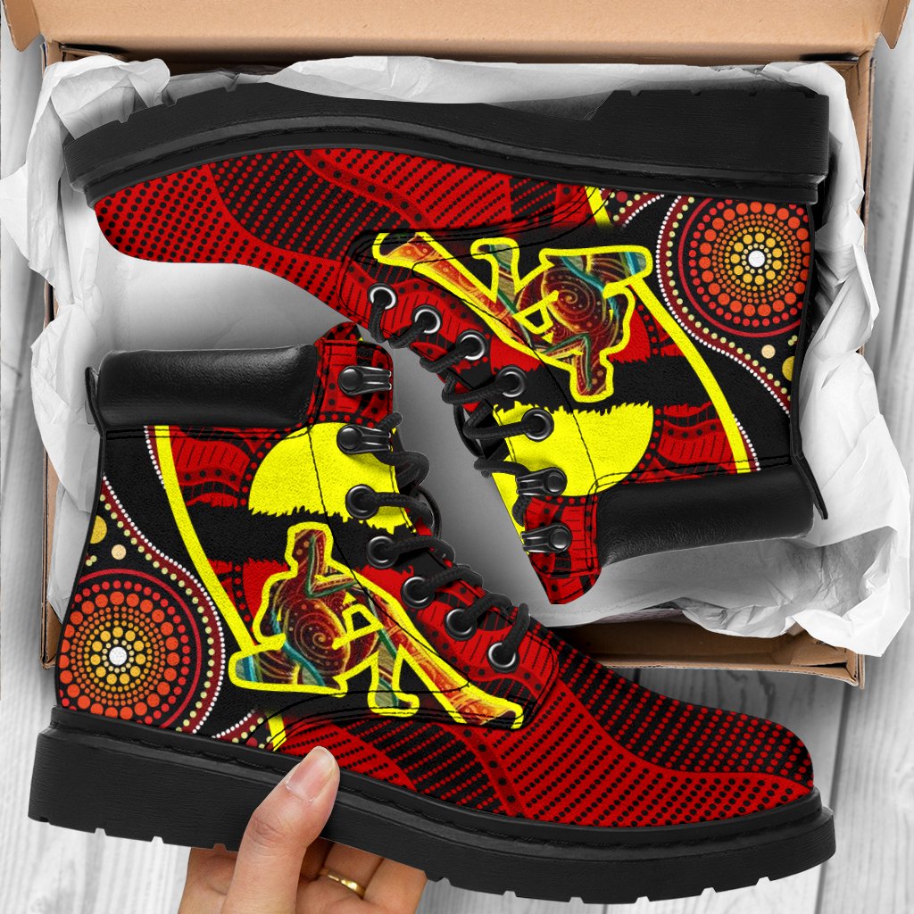 all-season-boots-australia-aboriginal-dots-with-didgeridoo
