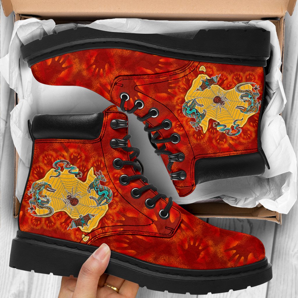 aboriginal-all-season-boots-australia-map-hand-patterns-spider-web