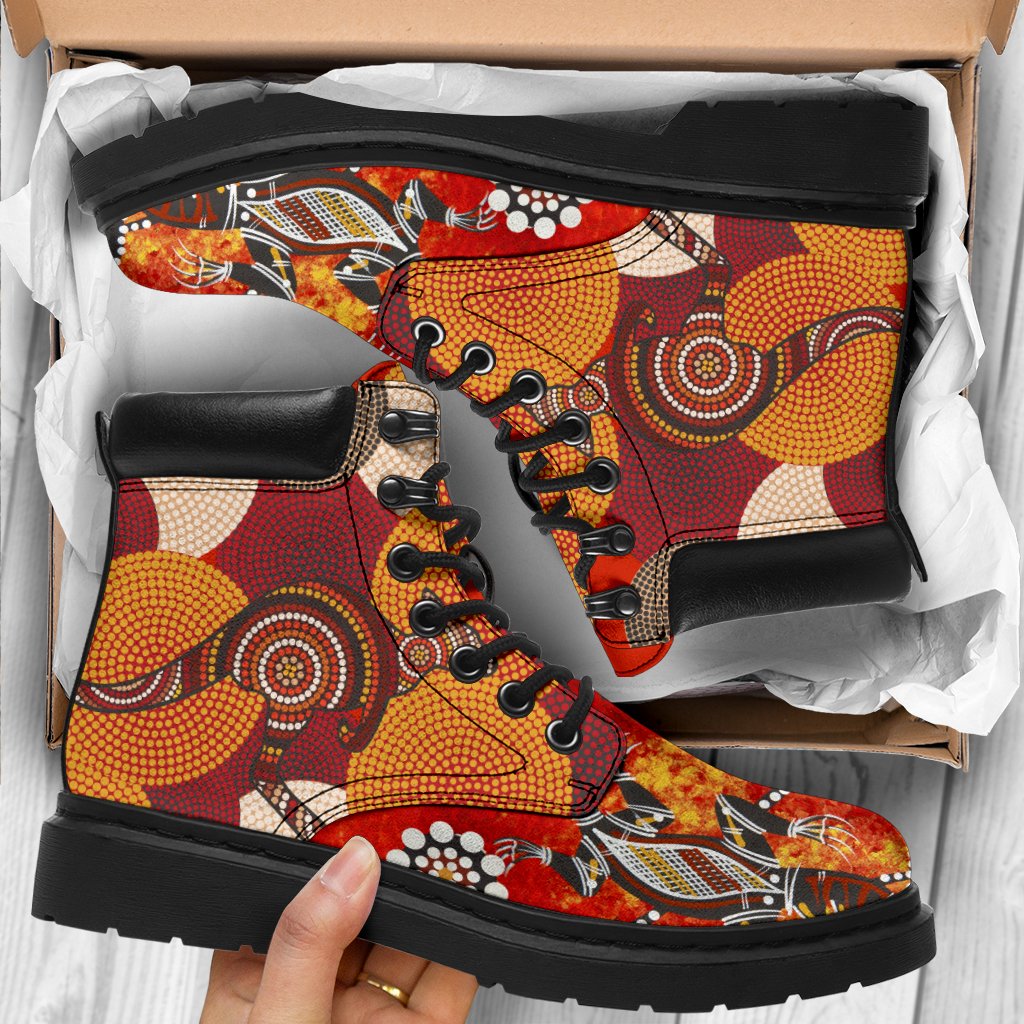 aboriginal-boots-kangaroo-patterns-circle-dot-painting-style-and-crocodile