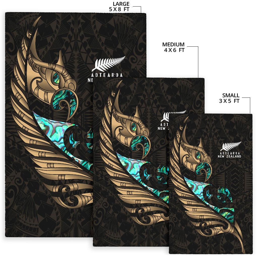 new-zealand-area-rug-manaia-paua-fern-wing-gold