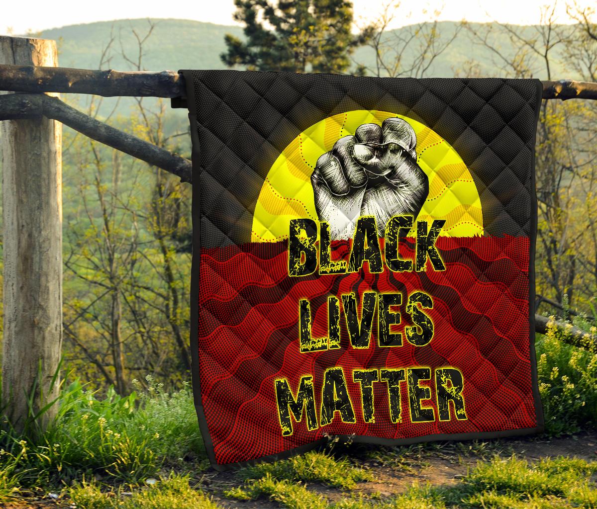 premium-quilt-aboriginal-black-lives-matter-sun-dot-painting
