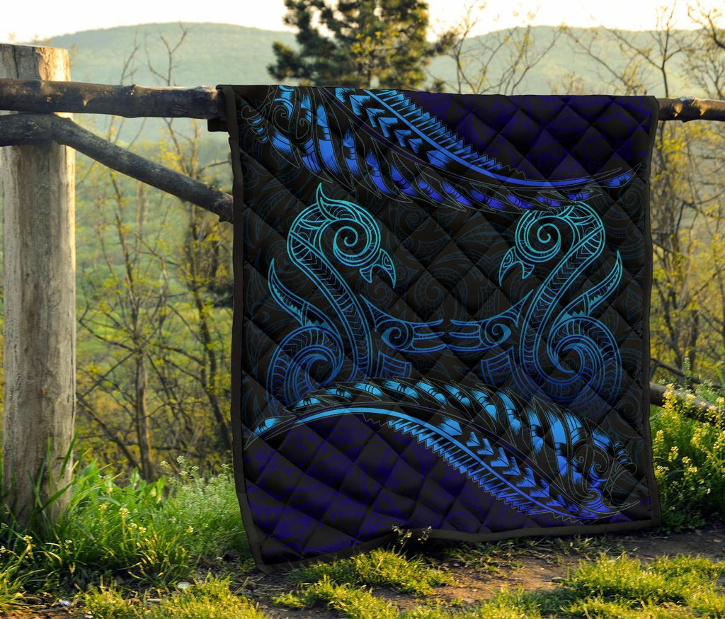 aotearoa-premium-quilt-blue-maori-manaia-with-silver-fern