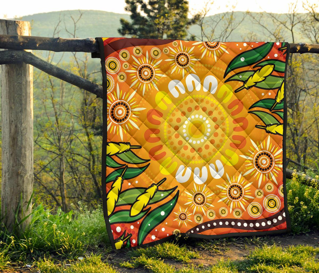 aboriginal-premium-quilt-indigenous-circle-leaf-patterns