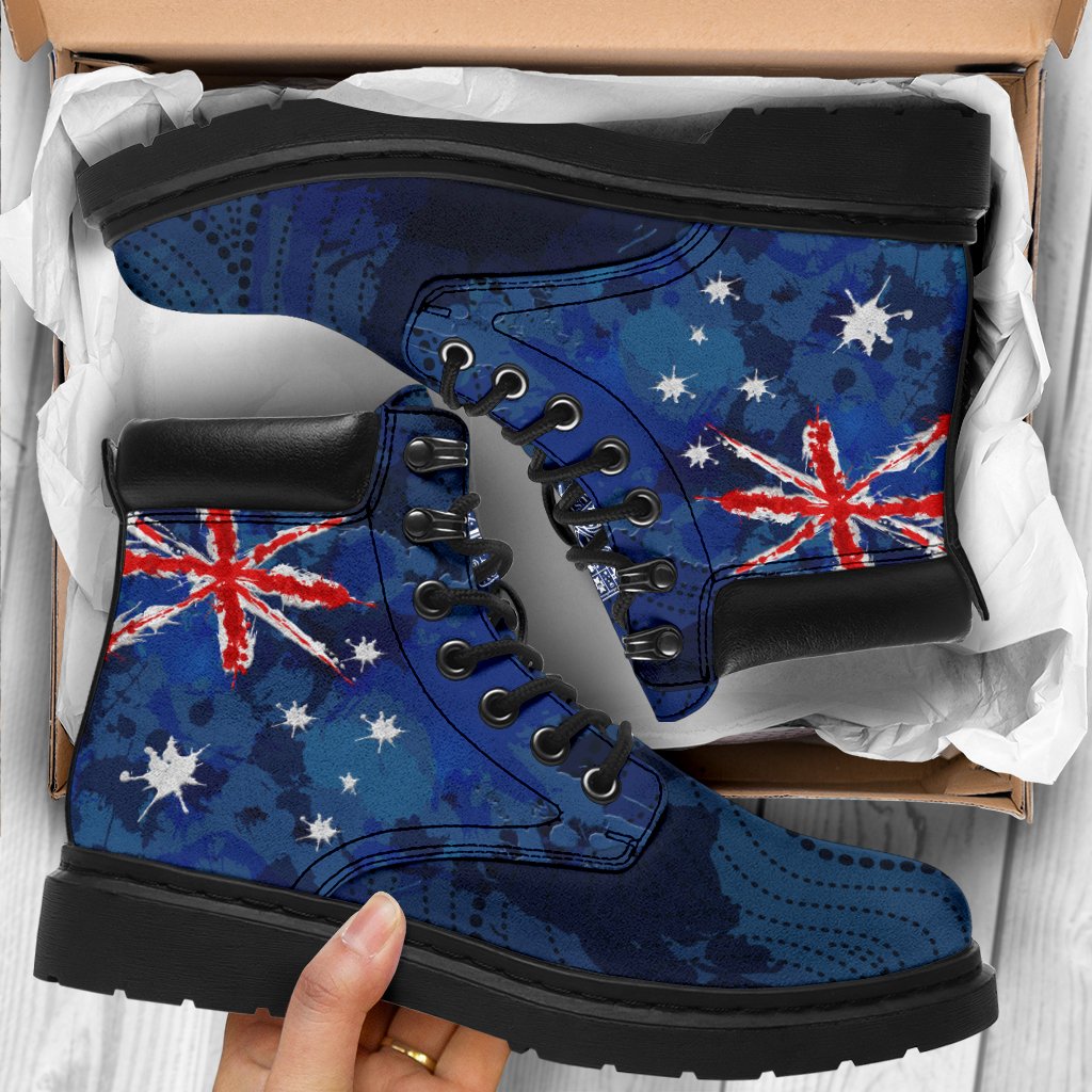 boots-aus-flag-boots-brush-color-aussie-coat-of-arms-unisex