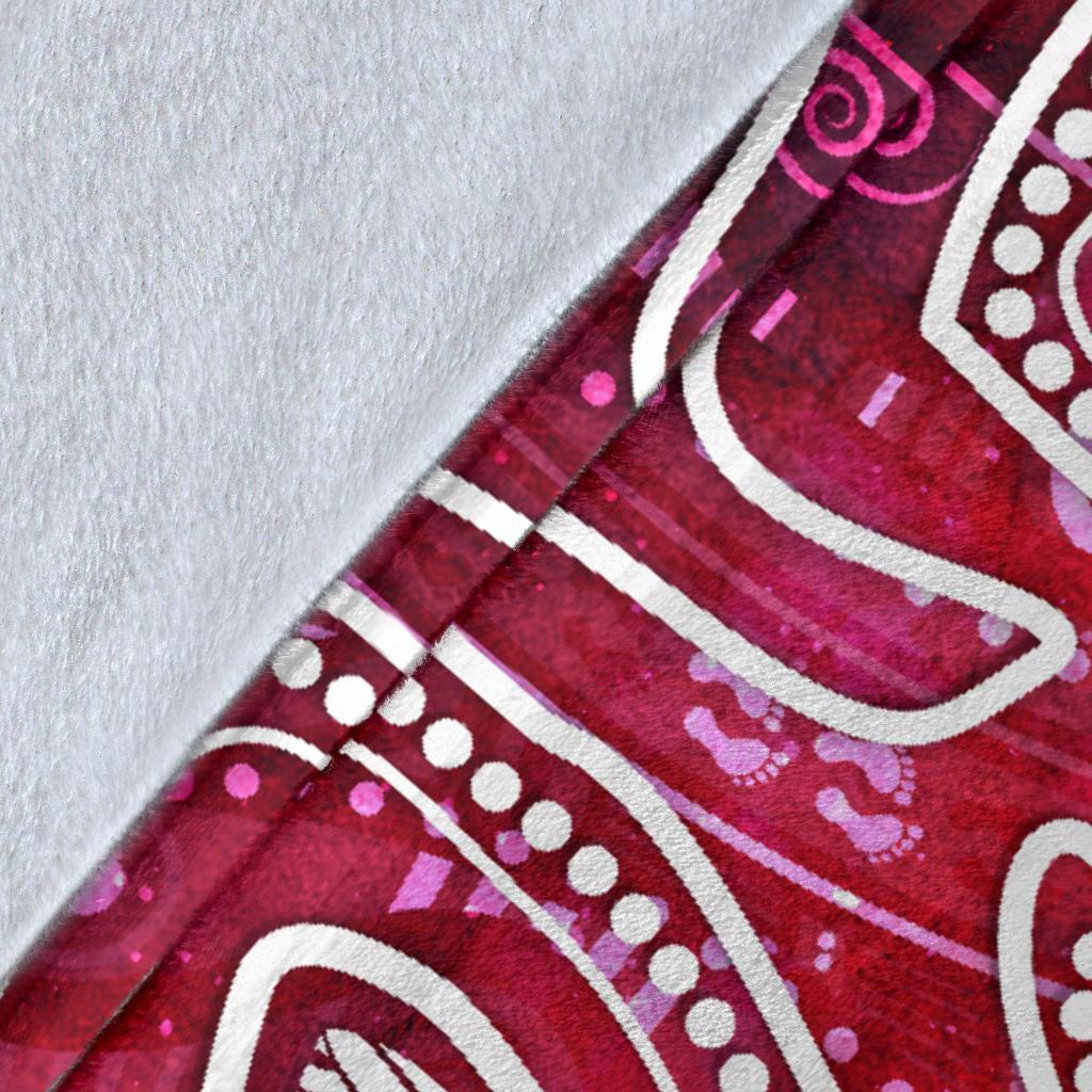 aboriginal-premium-blanket-sea-turtle-with-indigenous-patterns-pink