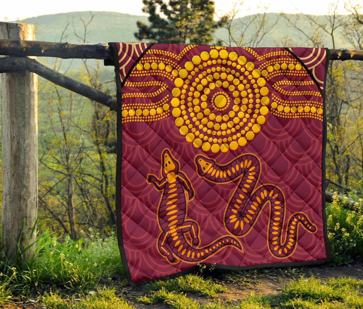 aboriginal-premium-quilt-aboriginal-snake-and-alligator