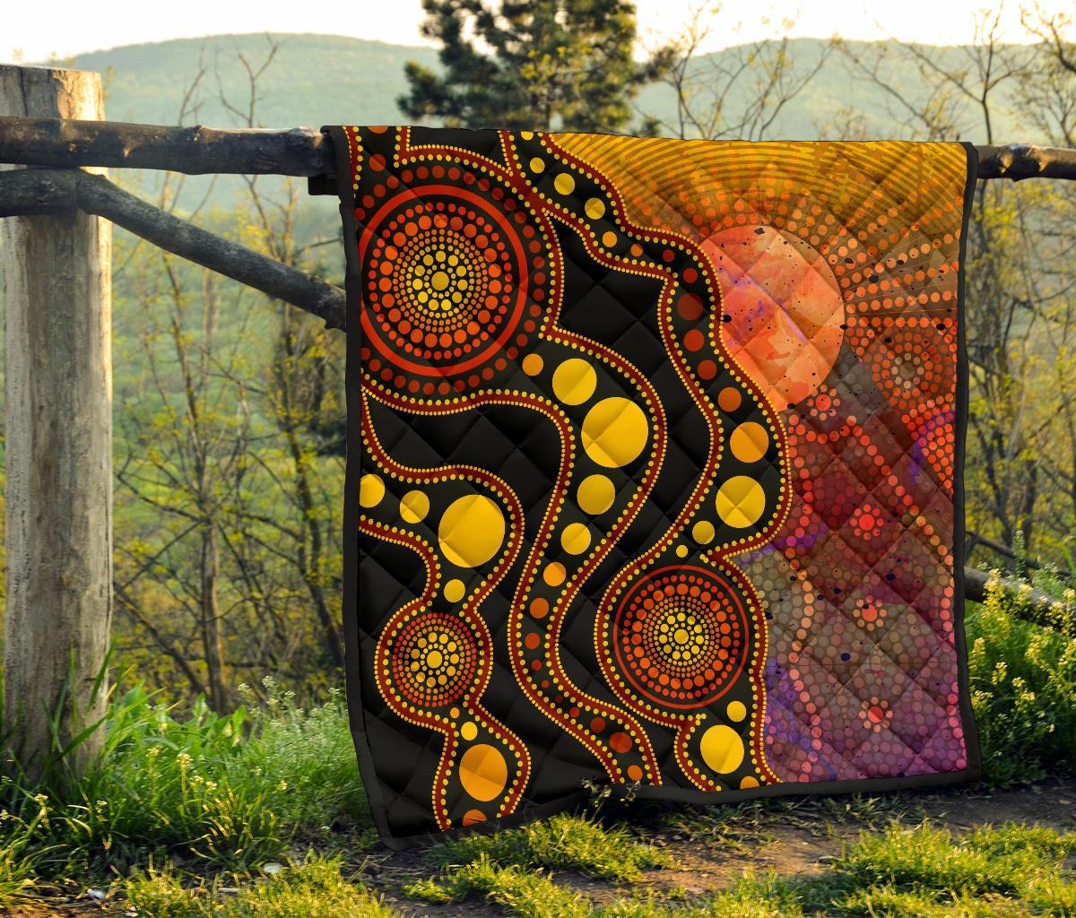 aboriginal-premium-quilt-australia-indigenous-flag-circle-dot-painting-art-golden