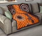 aboriginal-premium-quilt-australia-orange-lizard-aboriginal-art
