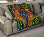 1st-australiapremium-quilt-aboriginal-two-lizards-dot-painting-circle