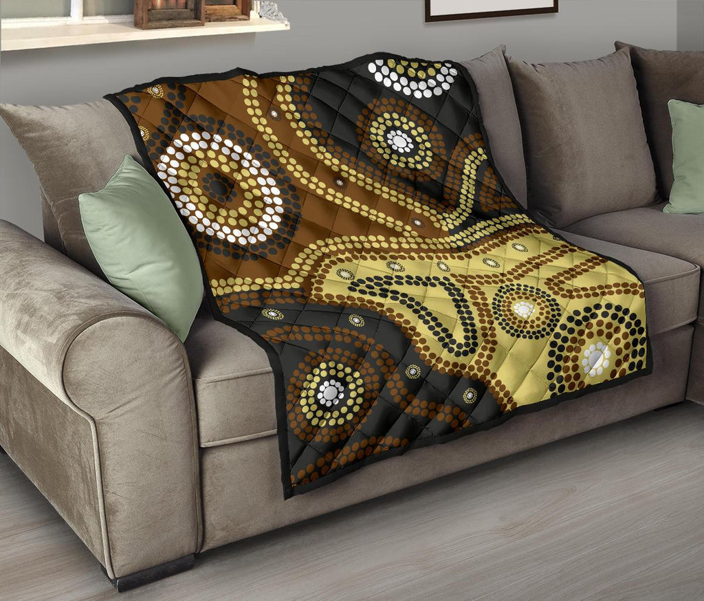 aboriginal-premium-quilt-australia-brown-dot-painting-art