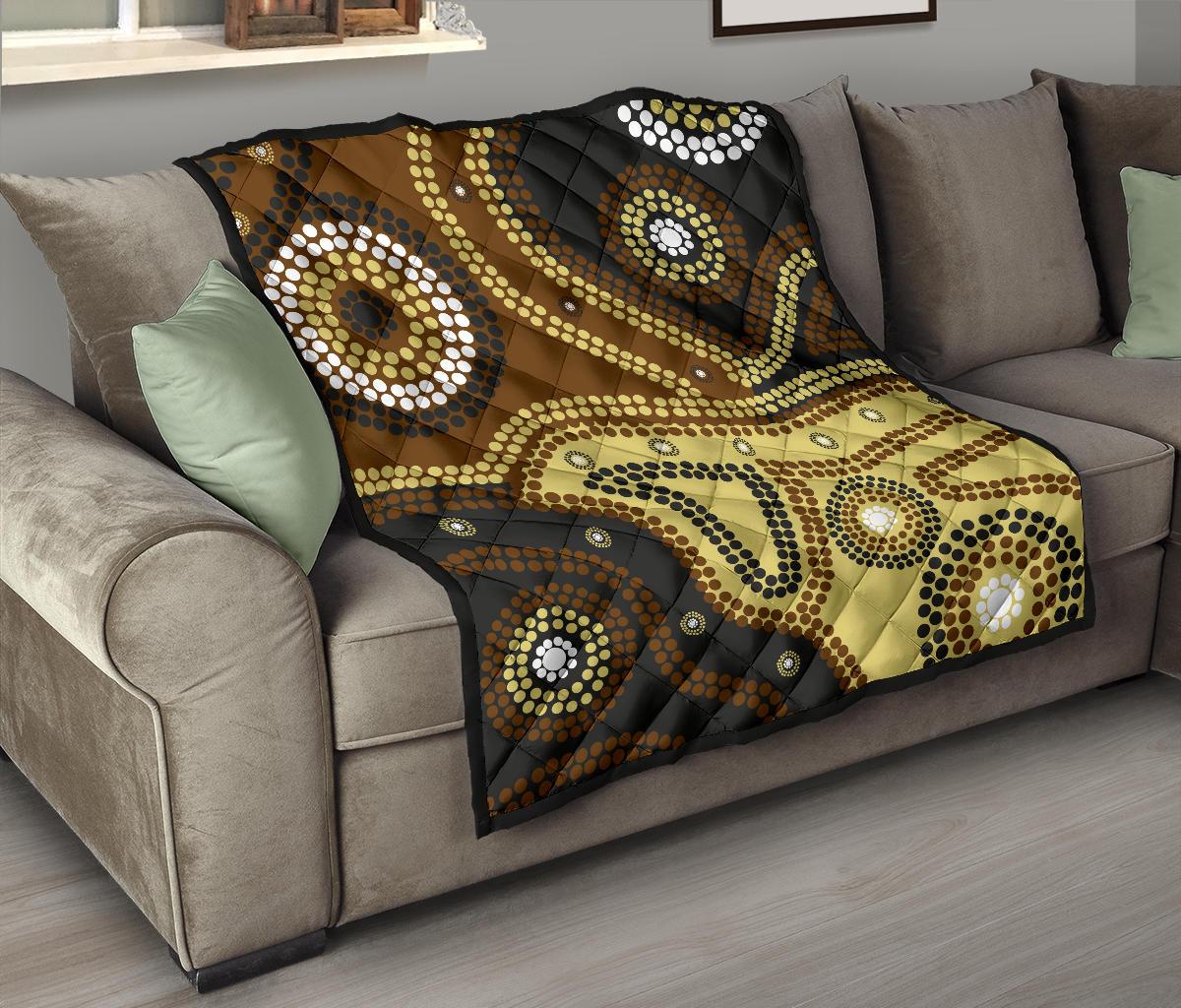 aboriginal-premium-quilt-australia-brown-dot-painting-art