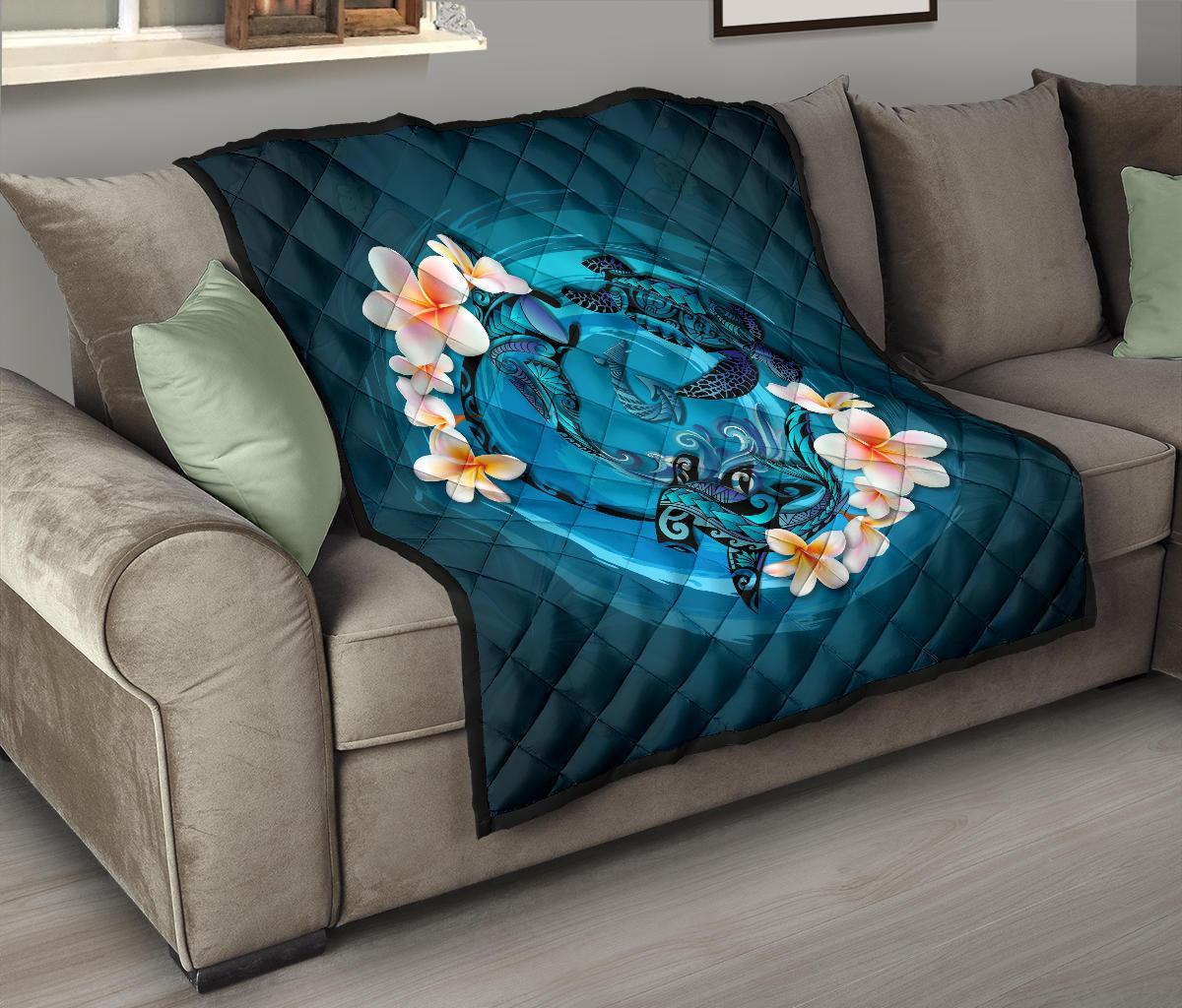 new-zealand-premium-quilt-blue-plumeria-animal-turtle-tattoo