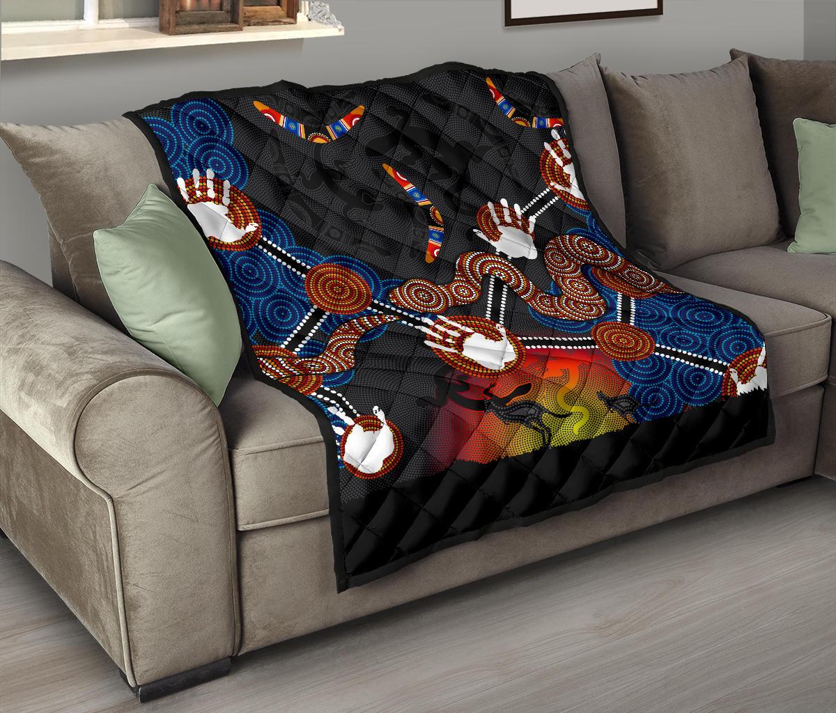 aboriginal-premium-quilt-australian-boomerang-and-snake-indigenous-art