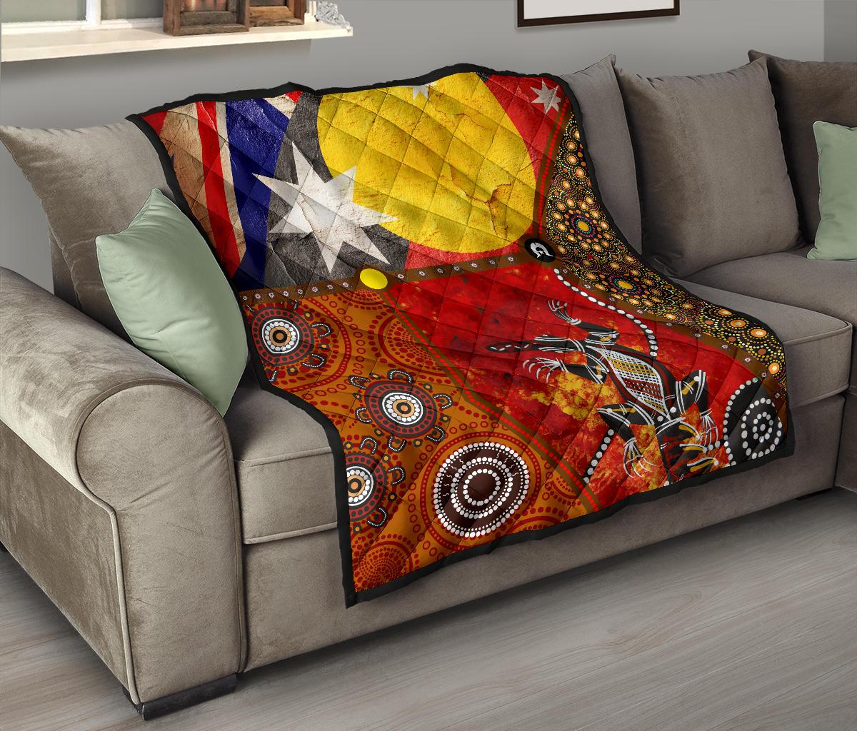 premium-quilt-aboriginal-dot-painting-flags-crocodile