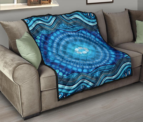 aboriginal-premium-quilt-blue-circle-aboriginal-art