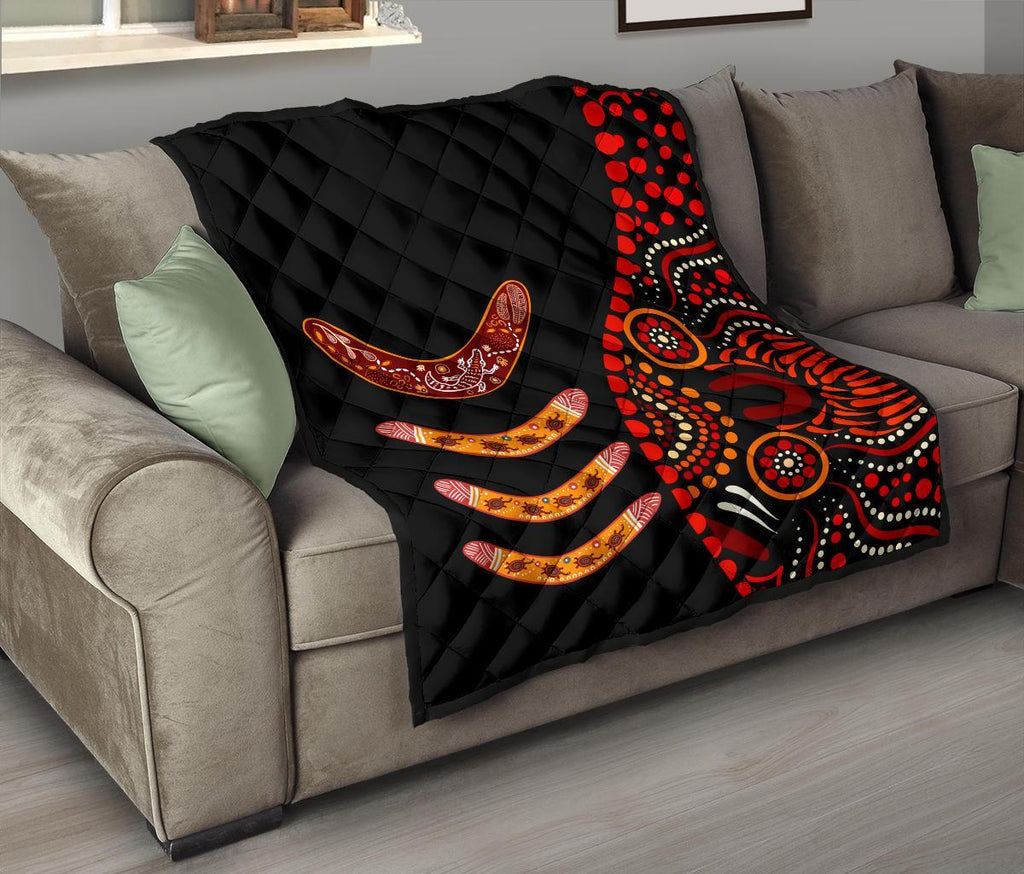 aboriginal-premium-quilt-aboriginal-boomerangs-with-dot-painting-pattern