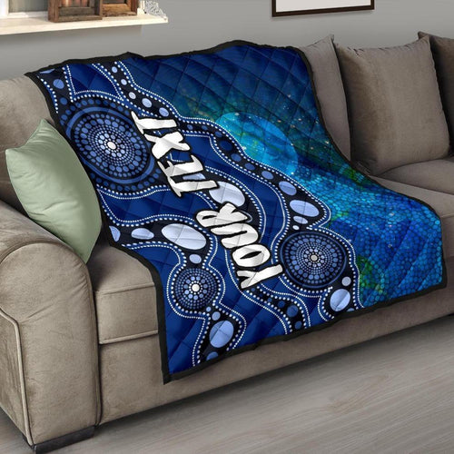 custom-text-aboriginal-premium-quilt-australia-indigenous-flag-circle-dot-painting-art-blue