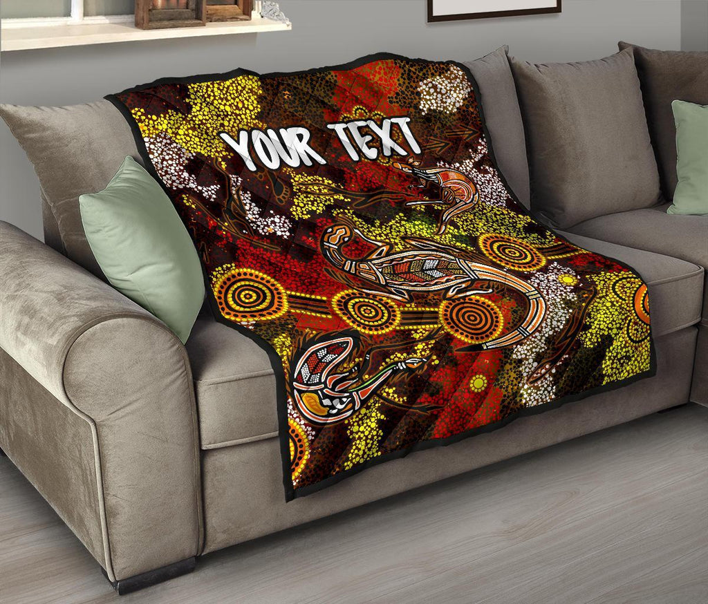 custom-aboriginal-premium-quilt-kangaroo-and-lizard-dot-painting-art