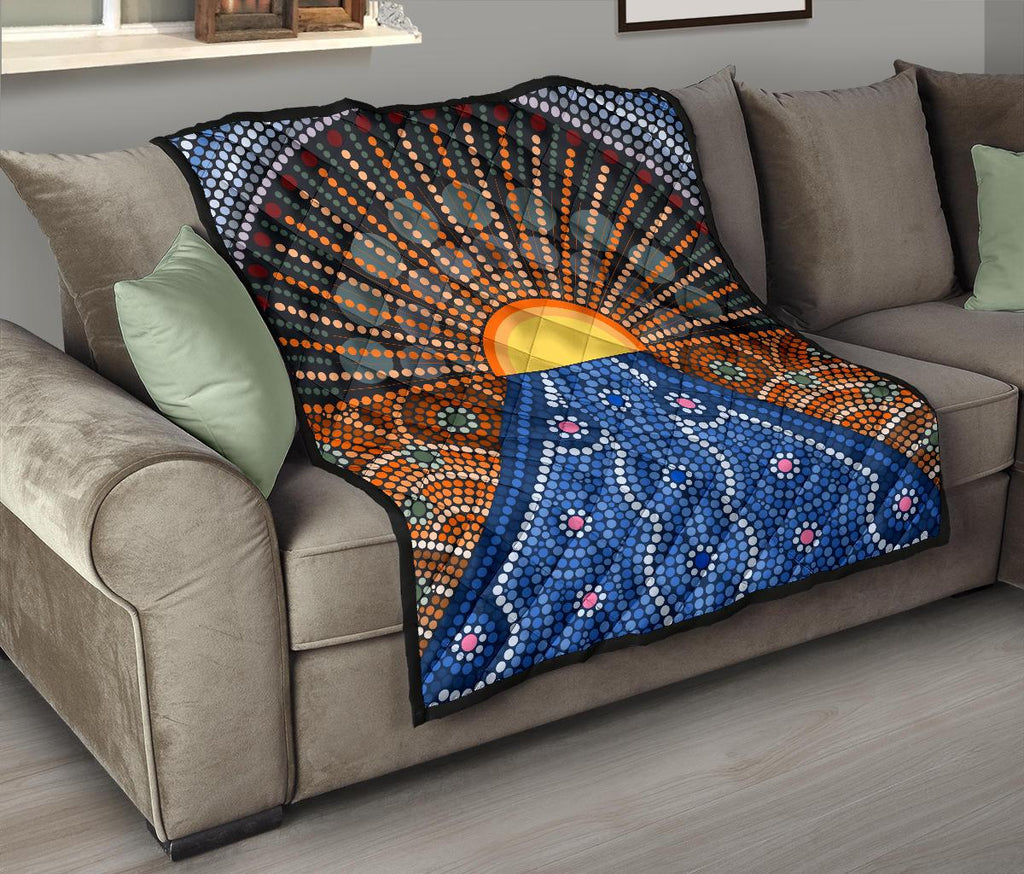 aboriginal-premium-quilt-australia-sunrise-dot-painting-art