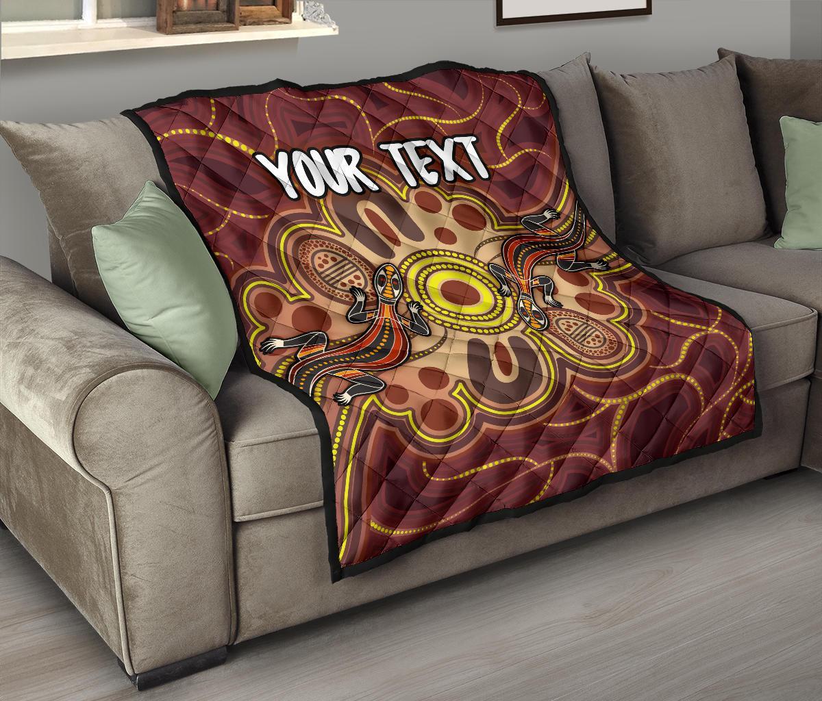 custom-aboriginal-premium-quilt-indigenous-lizard-dot-painting-art