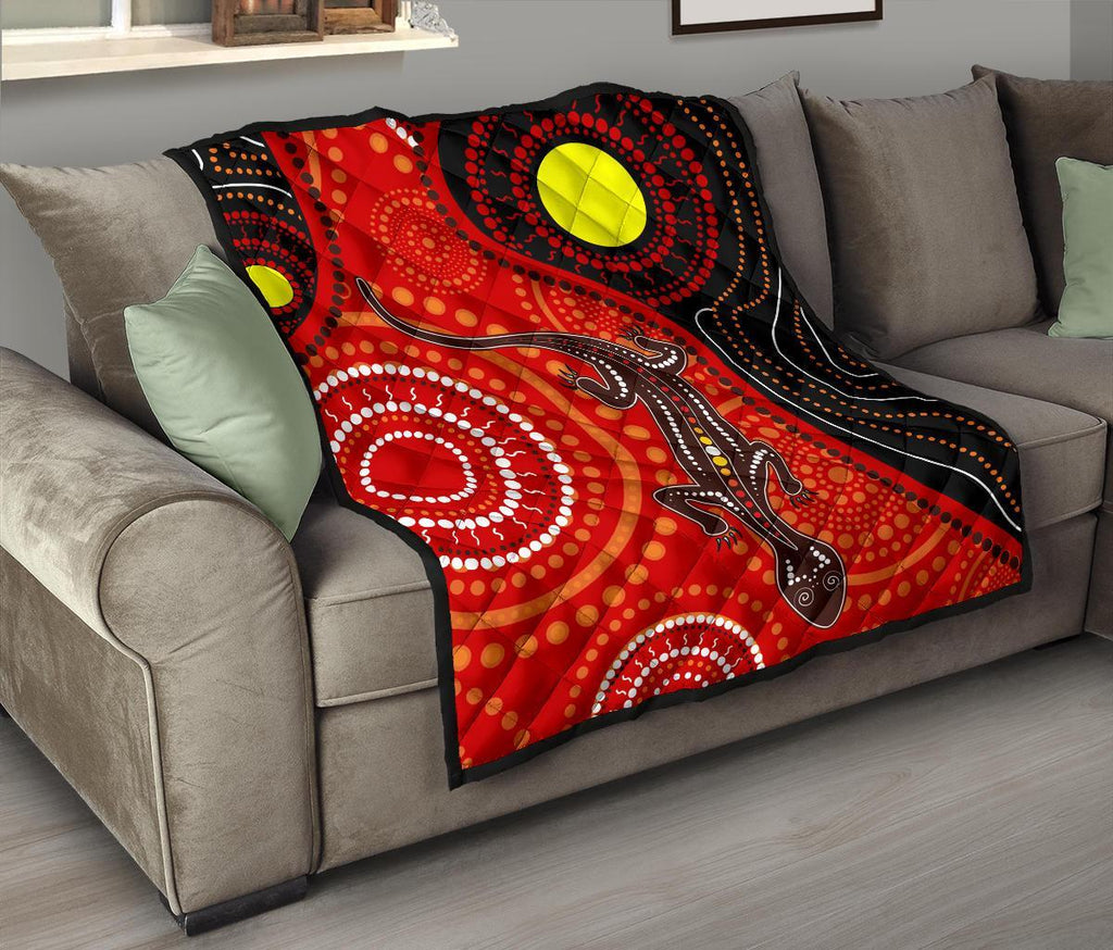 aboriginal-premium-quilt-australia-lizard-dot-painting-art