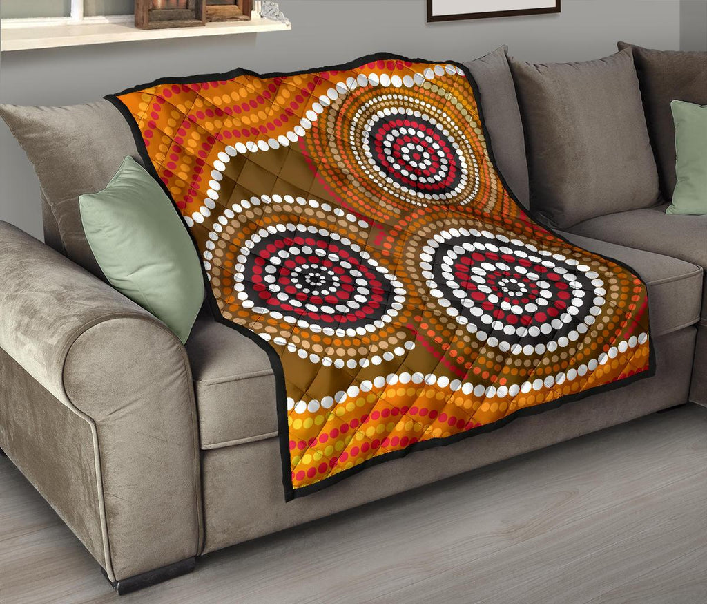 aboriginal-premium-quilt-australia-brown-circle-dot-painting-art