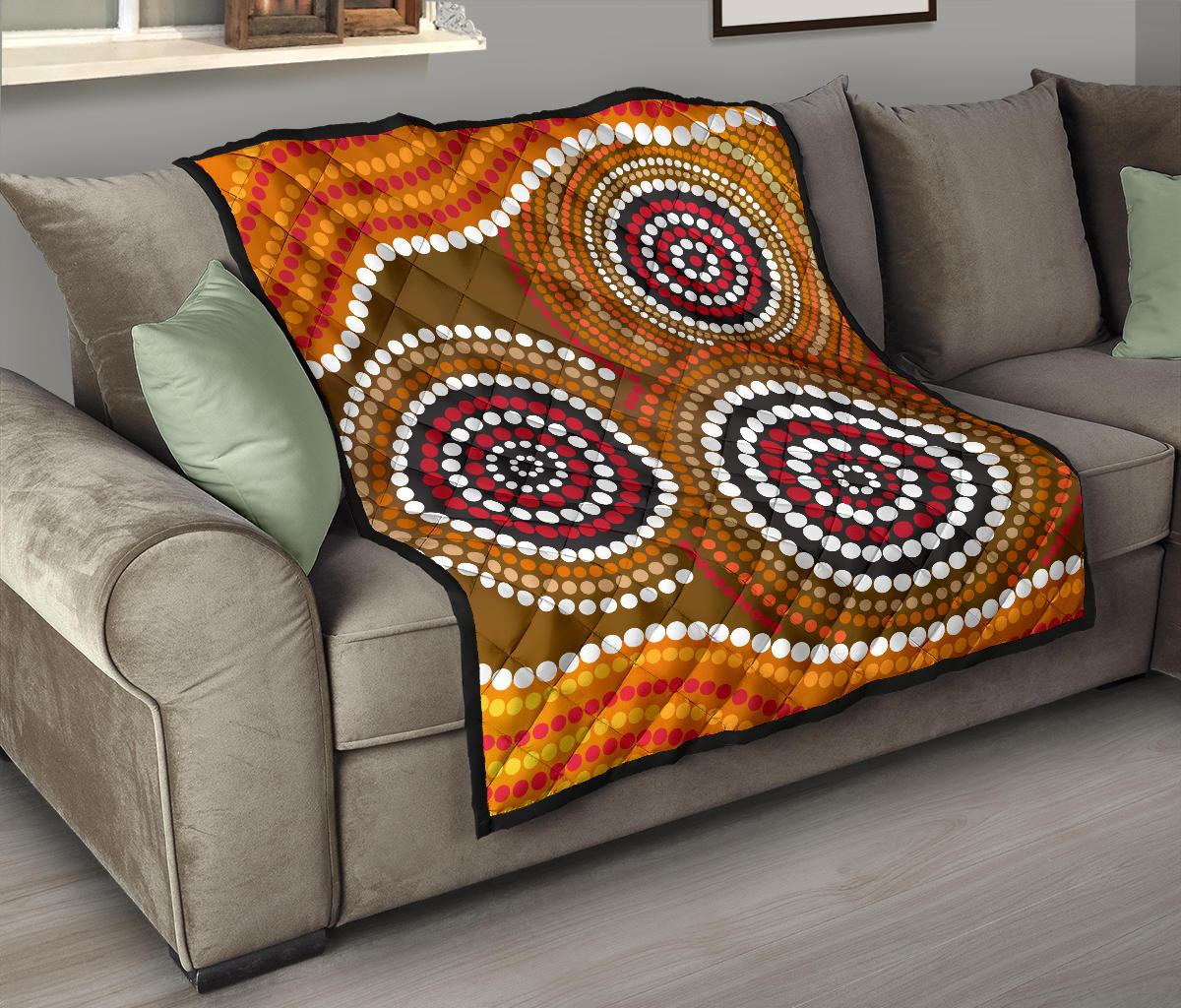 aboriginal-premium-quilt-australia-brown-circle-dot-painting-art