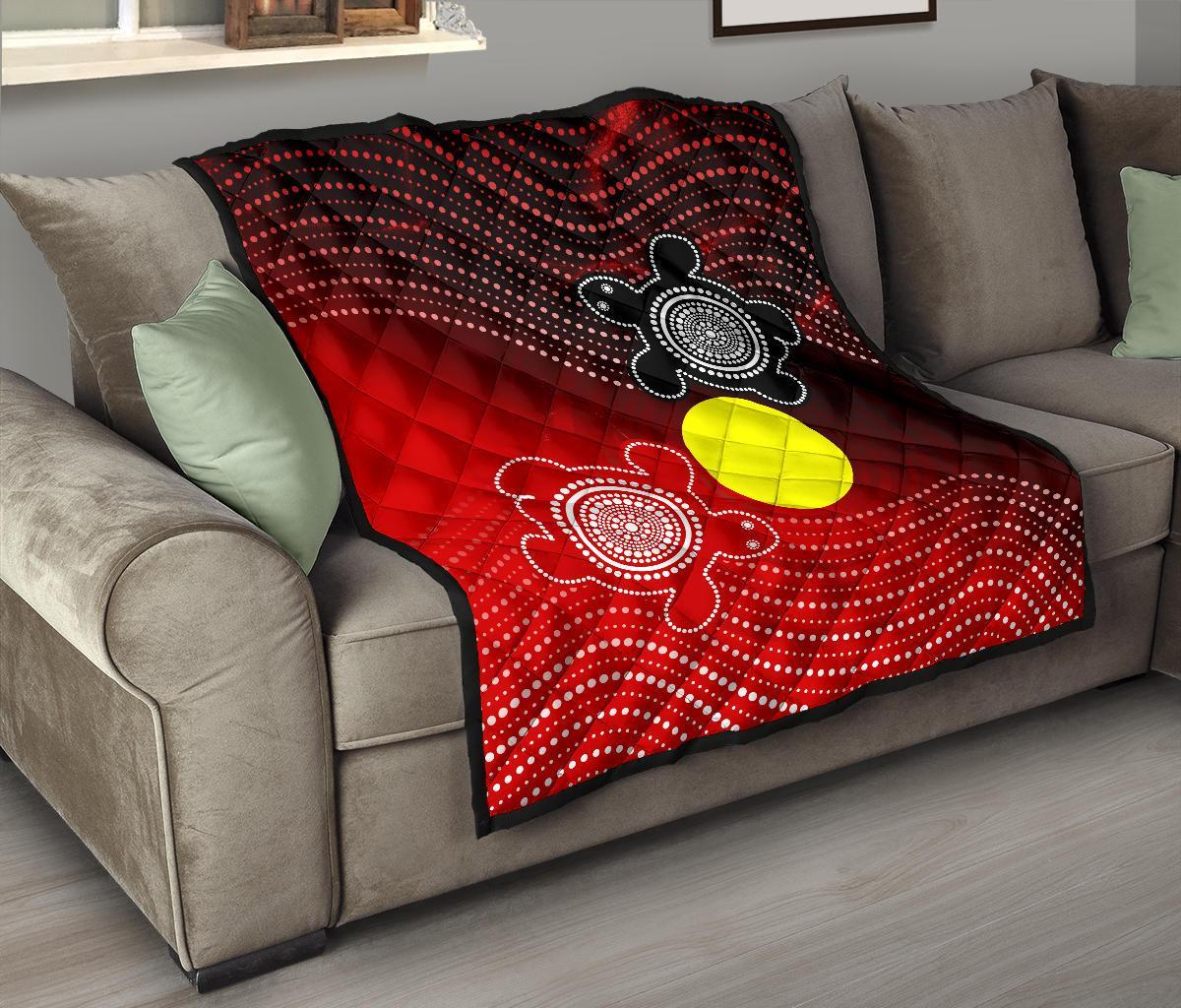 aboriginal-premium-quilt-indigenous-circle-dot-painting-style