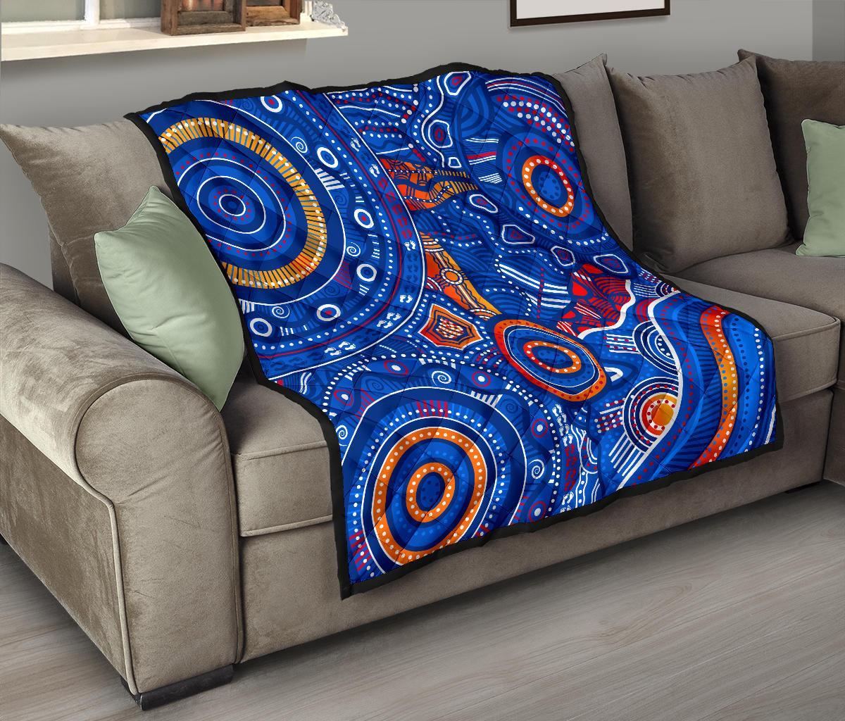 aboriginal-premium-quilt-indigenous-footprint-patterns-blue-color