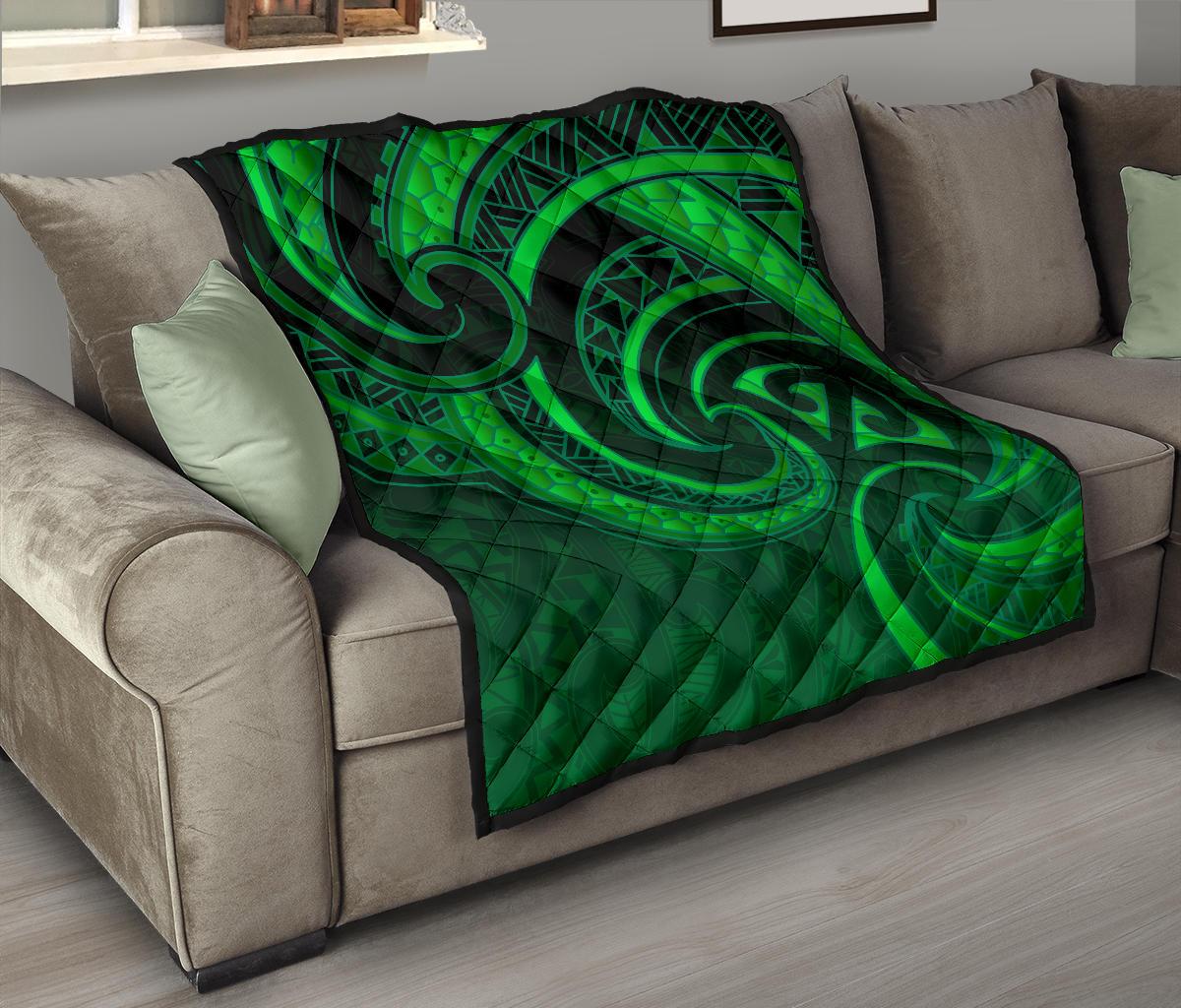 new-zealand-maori-mangopare-premium-quilt-polynesian-green
