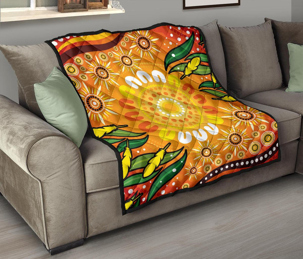 aboriginal-premium-quilt-indigenous-circle-leaf-patterns