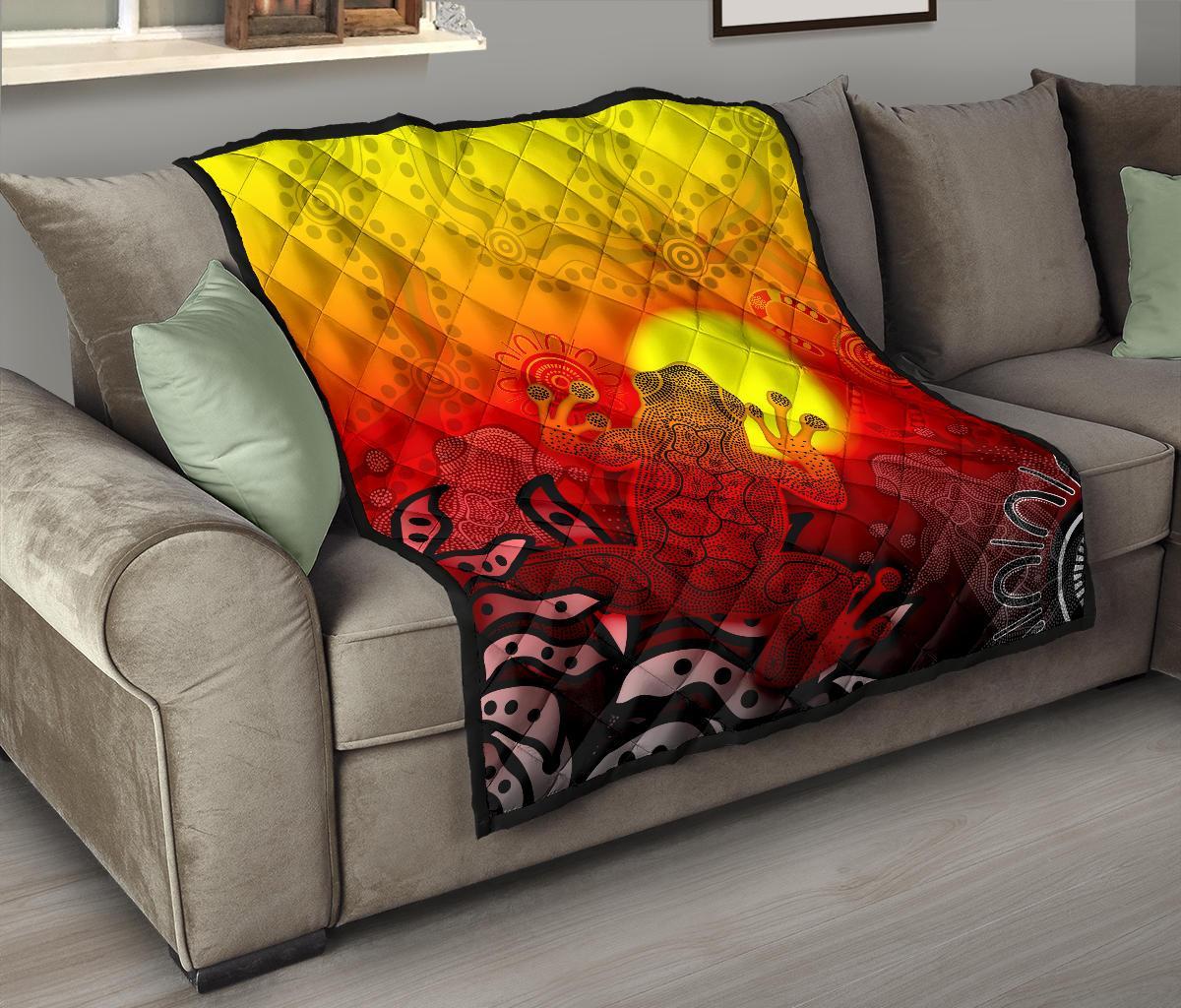 aboriginal-premium-quilt-indigenous-frog-red