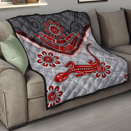 aboriginal-premium-quilt-indigenous-boomerang-and-lizard-art