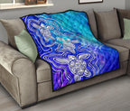 aboriginal-premium-quilt-sea-turtle-with-indigenous-patterns-blue