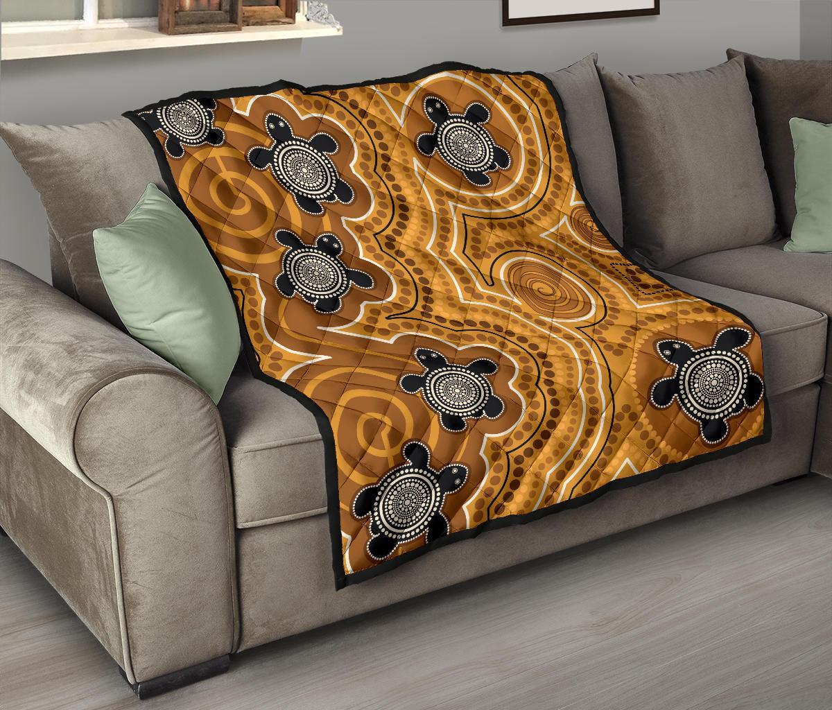 aboriginal-premium-quilt-indigenous-turtle-gold-version
