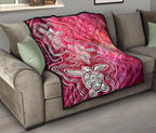 aboriginal-premium-quilt-sea-turtle-with-indigenous-patterns-pink