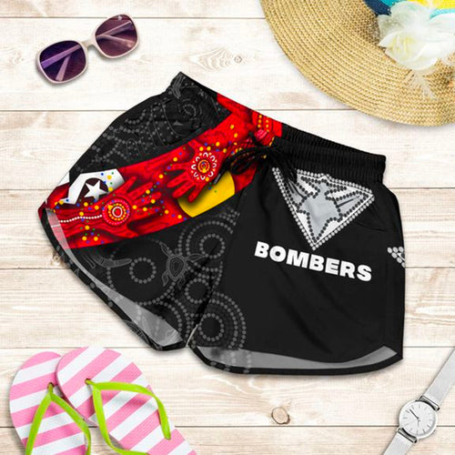 Bombers Naidoc Week All Over Print Women's Shorts Essendon Ingenious - Vibe Hoodie