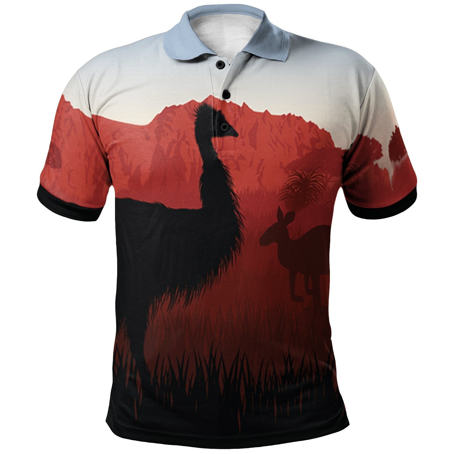 polo-shirt-australian-nature-with-emu-and-kangaroo