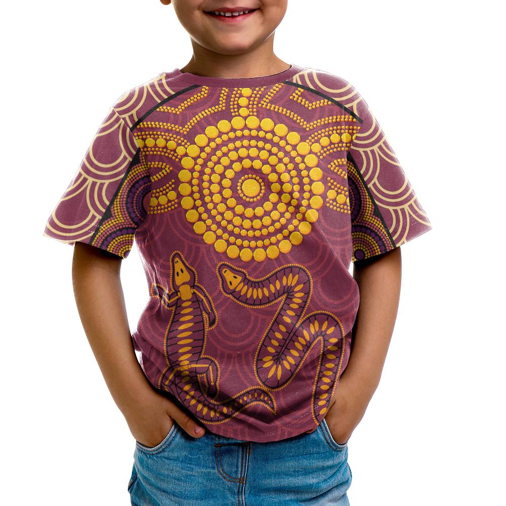aboriginal-t-shirt-kids-aboriginal-snake-and-alligator
