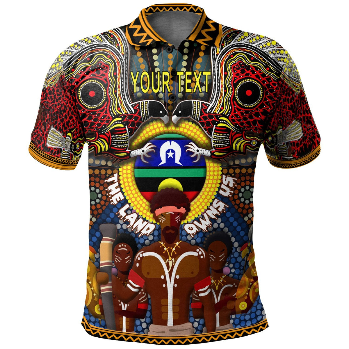 custom-text-the-land-owns-us-polo-shirt