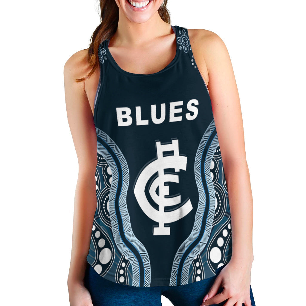 Go Blues Women Racerback Tank Simple Indigenous LT13 - Vibe Hoodie
