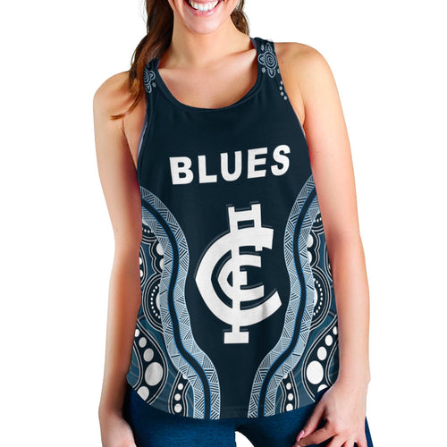 Go Blues Women Racerback Tank Simple Indigenous LT13 - Vibe Hoodie
