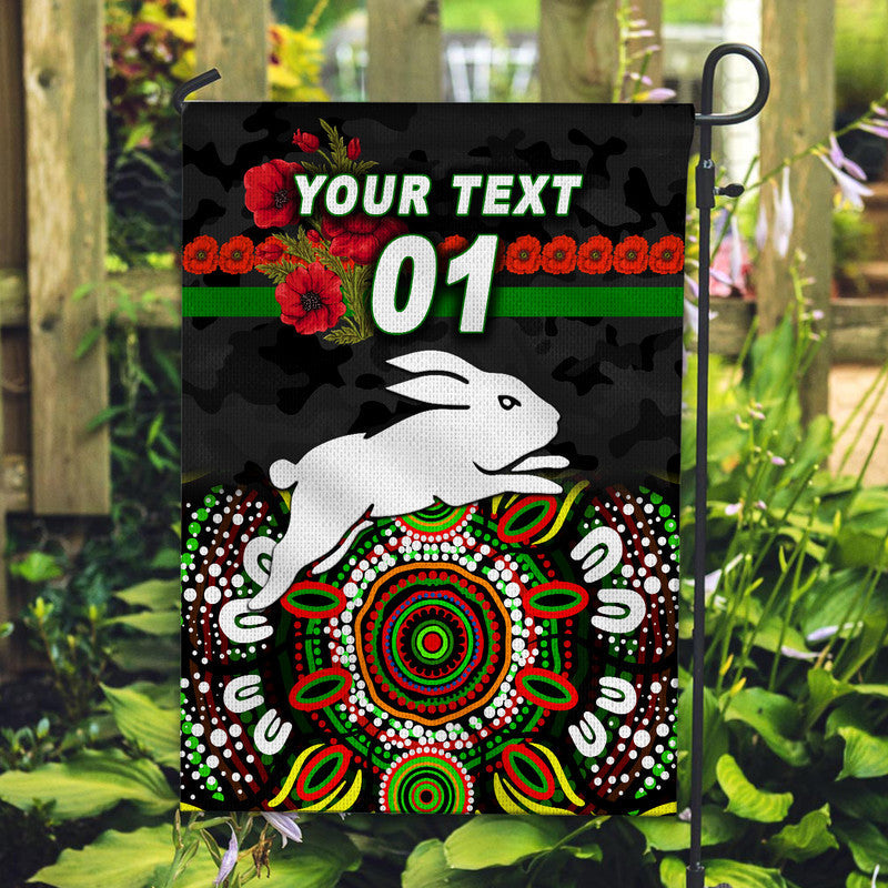 custom-personalised-south-sydney-rabbitohs-anzac-2022-flag-indigenous-vibes-black
