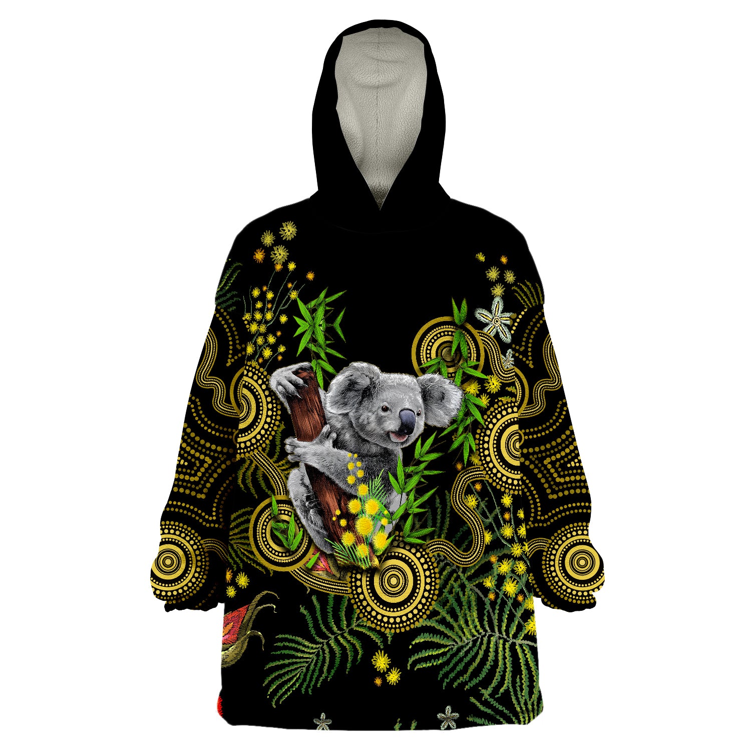 golden-wattle-australia-acacia-pycnantha-mix-aboriginal-wearable-blanket-hoodie