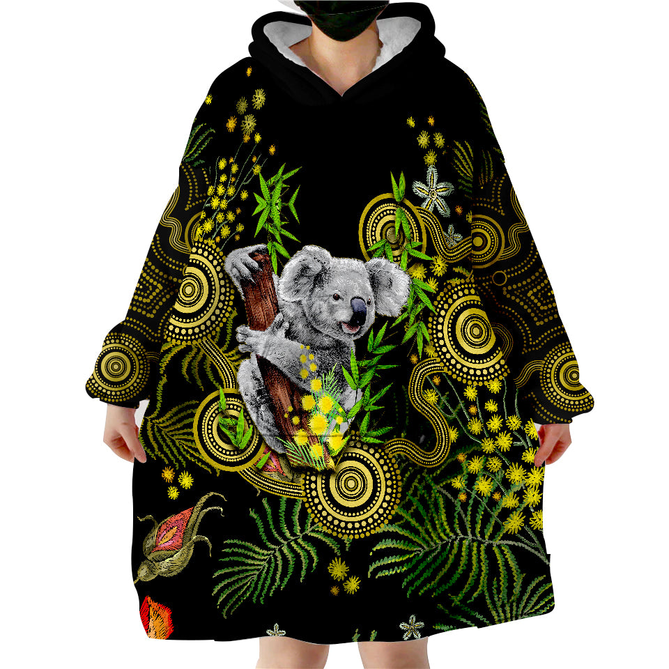 golden-wattle-australia-acacia-pycnantha-mix-aboriginal-wearable-blanket-hoodie