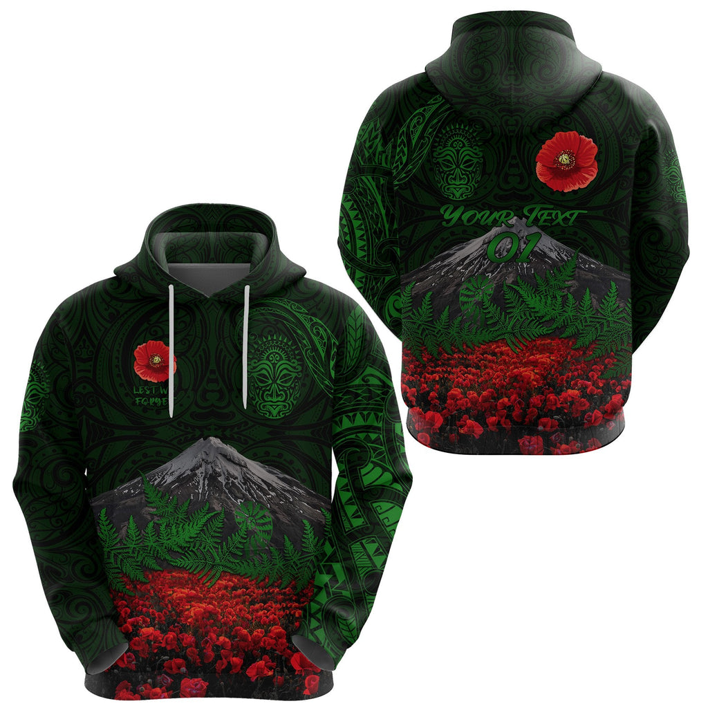 custom-personalised-warriors-rugby-hoodie-new-zealand-mount-taranaki-with-poppy-flowers-anzac-vibes-green-custom-text-and-number