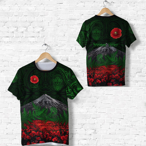 custom-personalised-warriors-rugby-t-shirt-new-zealand-mount-taranaki-with-poppy-flowers-anzac-vibes-green-2