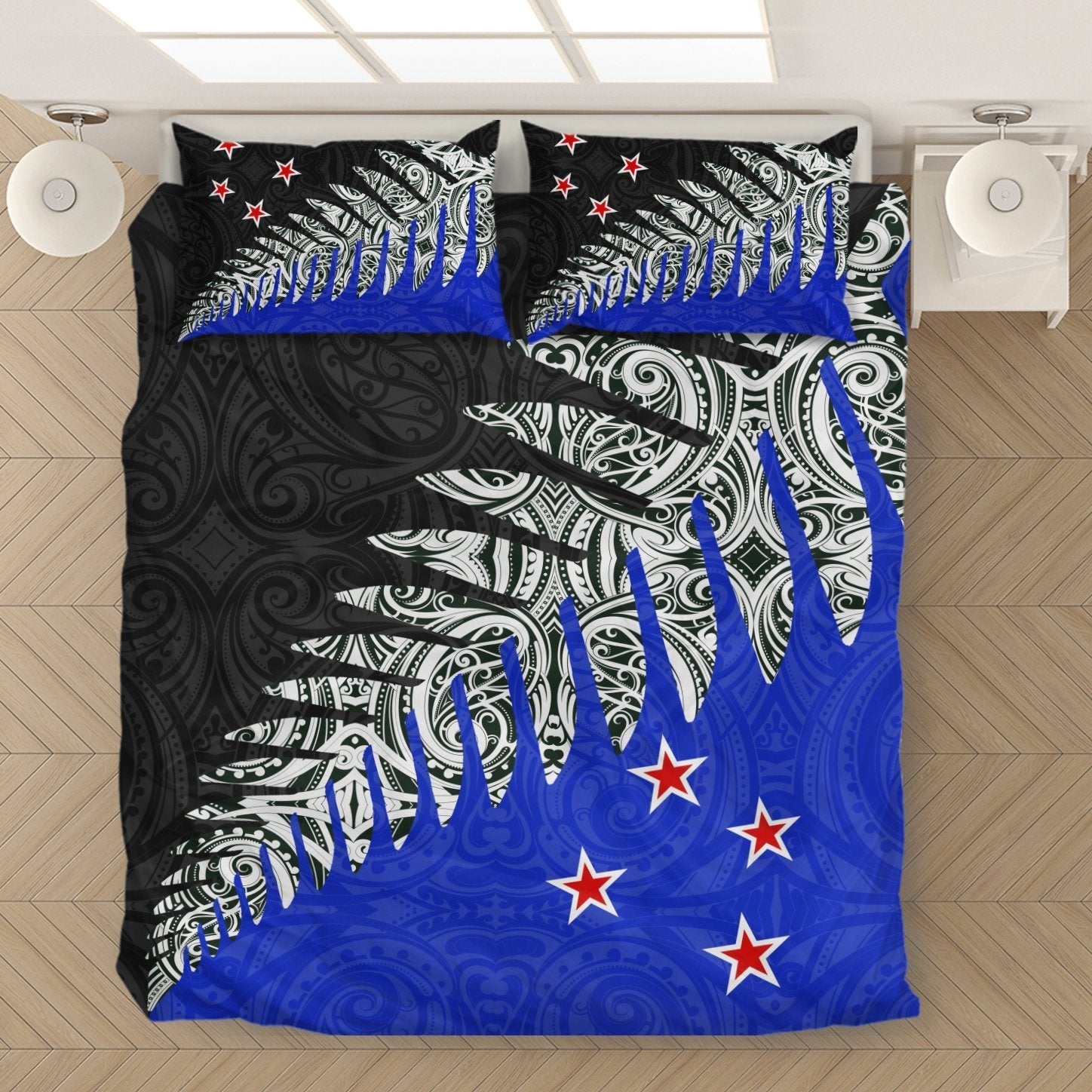 new-zealand-silver-fern-bedding-set-blue